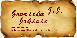 Gavrilka Jokišić vizit kartica